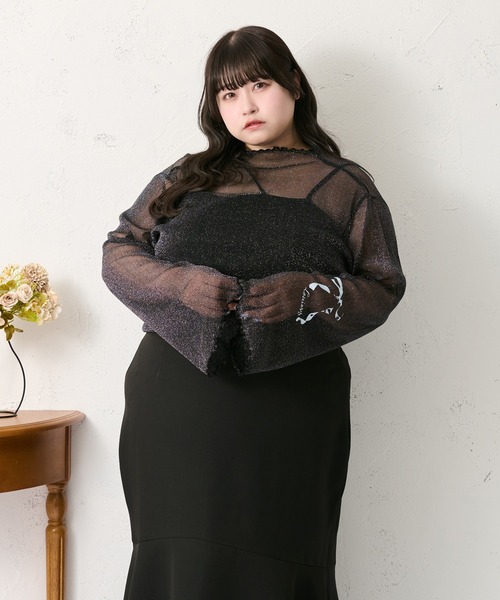 Louiosy(ルオシー)の「【大きいサイズ】タトゥーシアートップス(Tシャツ/カットソー・レディース・ブルー系その他/ブラック/アイボリー・3L/4L)」の3枚目の写真