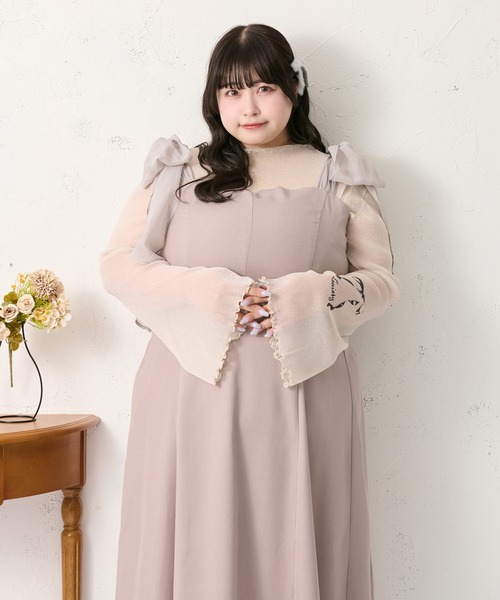 Louiosy(ルオシー)の「【大きいサイズ】タトゥーシアートップス(Tシャツ/カットソー・レディース・ブルー系その他/ブラック/アイボリー・3L/4L)」の4枚目の写真