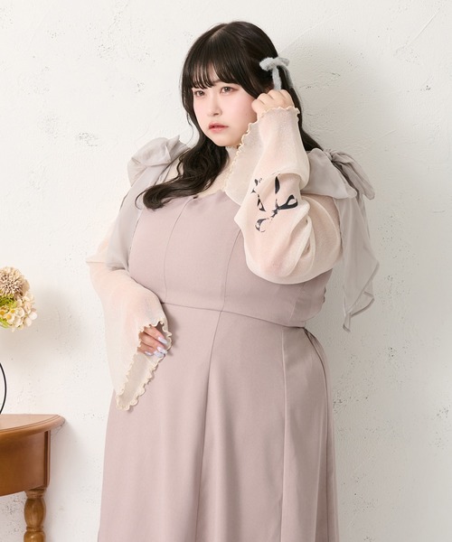 Louiosy(ルオシー)の「【大きいサイズ】タトゥーシアートップス(Tシャツ/カットソー・レディース・ブルー系その他/ブラック/アイボリー・3L/4L)」の6枚目の写真