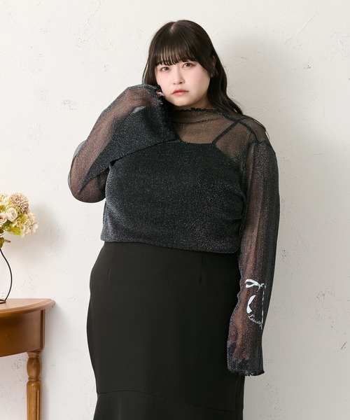 Louiosy(ルオシー)の「【大きいサイズ】タトゥーシアートップス(Tシャツ/カットソー・レディース・ブルー系その他/ブラック/アイボリー・3L/4L)」の12枚目の写真