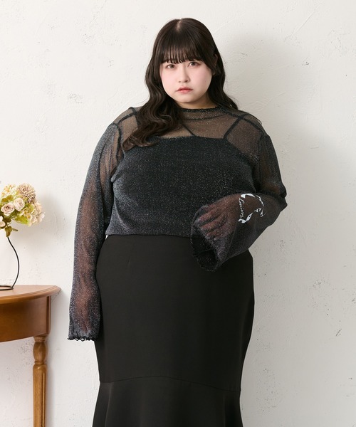 Louiosy(ルオシー)の「【大きいサイズ】タトゥーシアートップス(Tシャツ/カットソー・レディース・ブルー系その他/ブラック/アイボリー・3L/4L)」の16枚目の写真