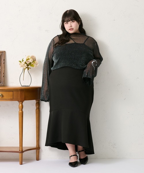 Louiosy(ルオシー)の「【大きいサイズ】タトゥーシアートップス(Tシャツ/カットソー・レディース・ブルー系その他/ブラック/アイボリー・3L/4L)」の18枚目の写真