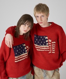 DAMAGE FLAG KNIT/ダメージフラッグニット