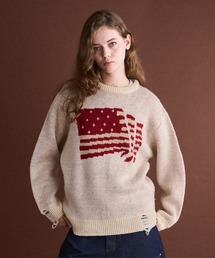 DAMAGE FLAG KNIT/ダメージフラッグニット