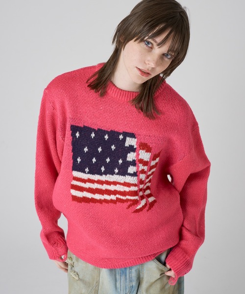 DimMoireしましまダメージニット HELLO KITTY×DimMoire】しましまダメージニット | DimMoire
