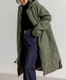 DAY CLOSET | レディース 3WAYノームコアキルティング×フリースロングコート(ノーカラーコート)
