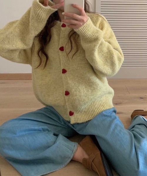 ハート釦カーディガン（カーディガン/ボレロ）｜CADBURY（キャドバリー） 4,756円