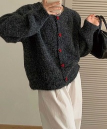 ハート釦カーディガン