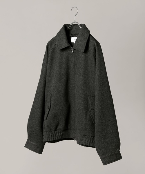 ダブルジップ メルトンハリントンジャケット チンストラップ付き