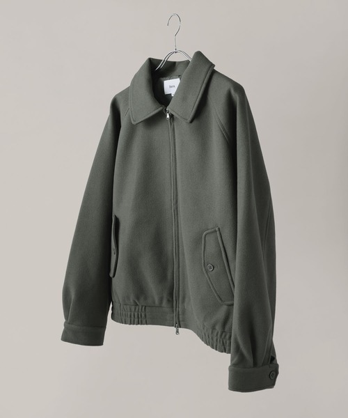 ダブルジップ メルトンハリントンジャケット チンストラップ付き