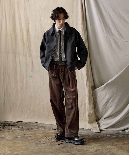 ダブルジップ メルトンハリントンジャケット チンストラップ付き ダブルジップ メルトンハリントンジャケット チンストラップ付き