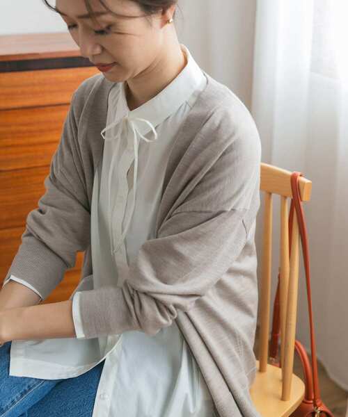 URBAN RESEARCH DOORS（アーバンリサーチドアーズ）の「『UR TECH』リボン付シャツ（シャツ/ブラウス・レディース・オフホワイト/チェック・MEDIUM）」の9枚目の写真