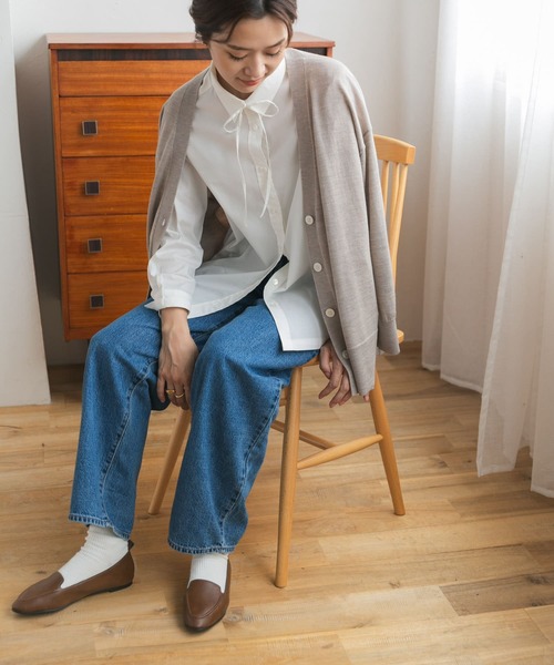 URBAN RESEARCH DOORS（アーバンリサーチドアーズ）の「『UR TECH』リボン付シャツ（シャツ/ブラウス・レディース・オフホワイト/チェック・MEDIUM）」の11枚目の写真