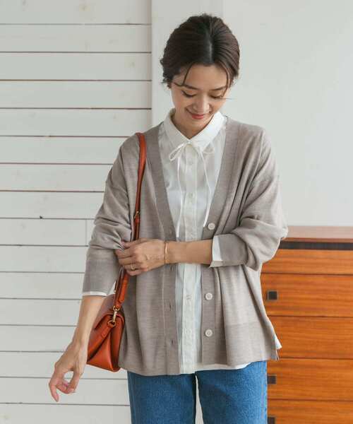 URBAN RESEARCH DOORS（アーバンリサーチドアーズ）の「『UR TECH』リボン付シャツ（シャツ/ブラウス・レディース・オフホワイト/チェック・MEDIUM）」の13枚目の写真