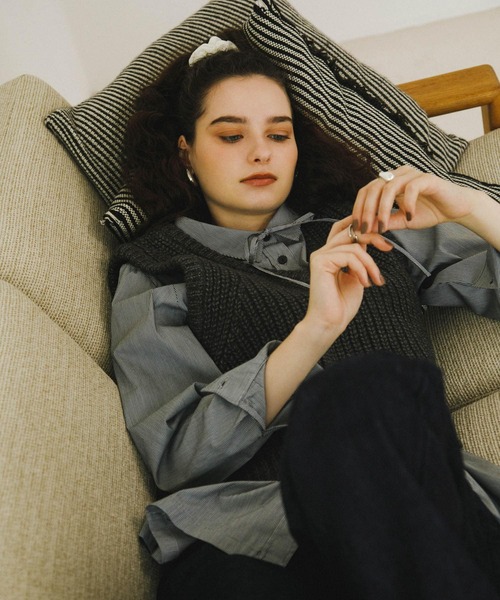 URBAN RESEARCH DOORS（アーバンリサーチドアーズ）の「『UR TECH』リボン付シャツ（シャツ/ブラウス・レディース・オフホワイト/チェック・MEDIUM）」の18枚目の写真