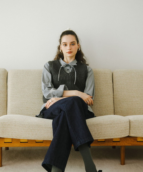 URBAN RESEARCH DOORS（アーバンリサーチドアーズ）の「『UR TECH』リボン付シャツ（シャツ/ブラウス・レディース・オフホワイト/チェック・MEDIUM）」の20枚目の写真