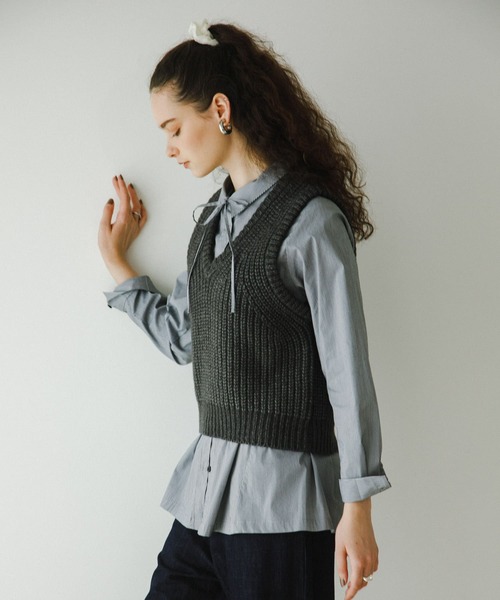 URBAN RESEARCH DOORS（アーバンリサーチドアーズ）の「『UR TECH』リボン付シャツ（シャツ/ブラウス・レディース・オフホワイト/チェック・MEDIUM）」の21枚目の写真