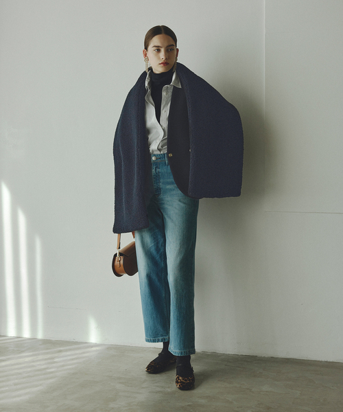 La TOTALITE（ラトータリテ）の「ボアストール（ストール/ショール・レディース・ネイビー/ホワイト/キャメル・FREE）」の16枚目の写真