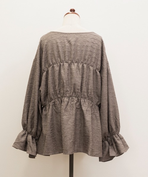 CLETTE(クレット)の「フロントリボンシャーリングブラウス(シャツ/ブラウス・レディース・モカ/アイボリー/ブラック・LL/3L/4L)」の20枚目の写真