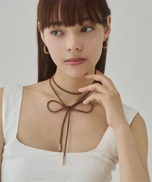 ciite'（シーテ）の「2way シンプルコードチョーカー（チョーカー・レディース・シルバー/ゴールド/キャメル/ブラウン/ゴールド系その他/シルバー系その他・FREE）」の2枚目の写真