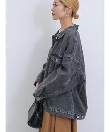 Samansa Mos2 blue | ビッグデニムジャケット(ノーカラージャケット)