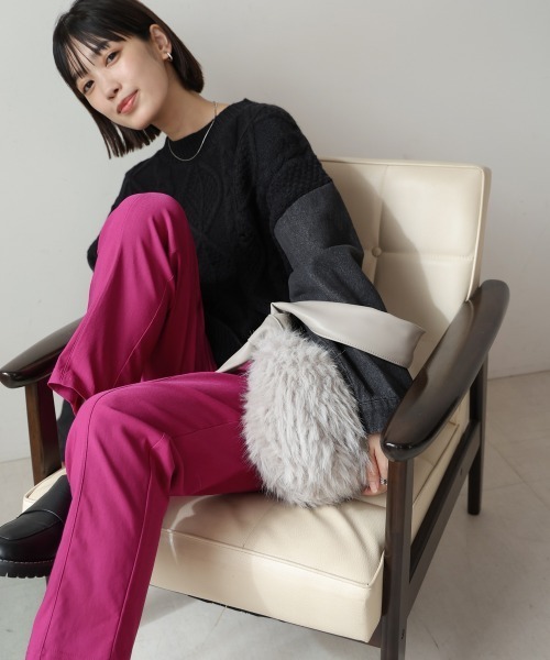 Bou Jeloud（ブージュルード）の「【36-40サイズ展開あり】ゆるっとHAKIYASE抗菌・防臭（その他パンツ・レディース・ブラック/ピンク/ブルー/オフホワイト・36/40/38）」の12枚目の写真