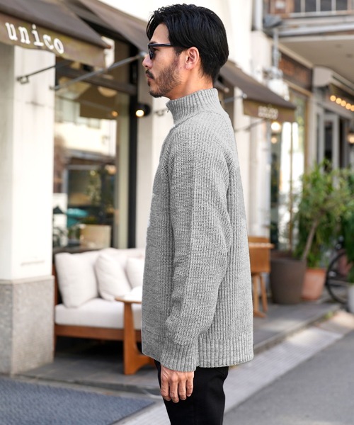 jiggys shop(ジギーズショップ)の「ハーフジップ あぜ編み 洗えるニット セーター(ニット/セーター・メンズ・ホワイト/ミックスグレー/ブラック・X-LARGE/LARGE/MEDIUM/SMALL)」の17枚目の写真