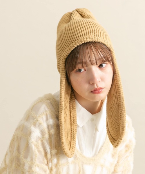 KBF(ケイビーエフ)の「ロングイヤーフラップニットキャップ(ニットキャップ/ビーニー・レディース・ブラック/ベージュ/レッド・ONE)」の20枚目の写真