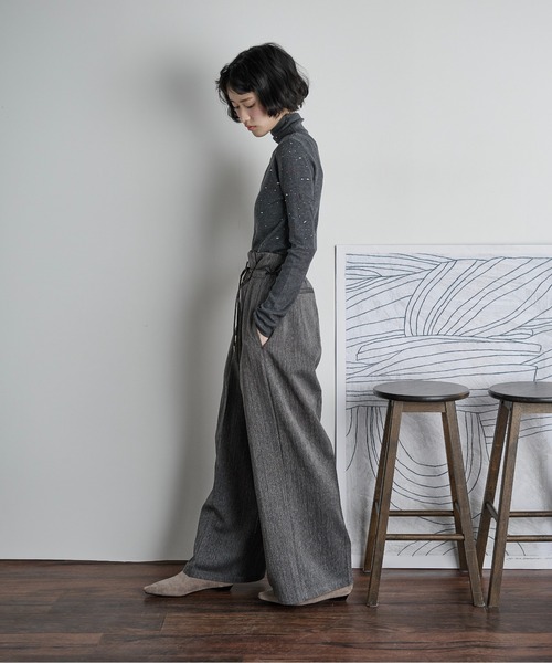 ニットグレーぴちょん様 WEAR SHiFT】ミドルゲージハイネックニット【長袖】【カシミヤ混