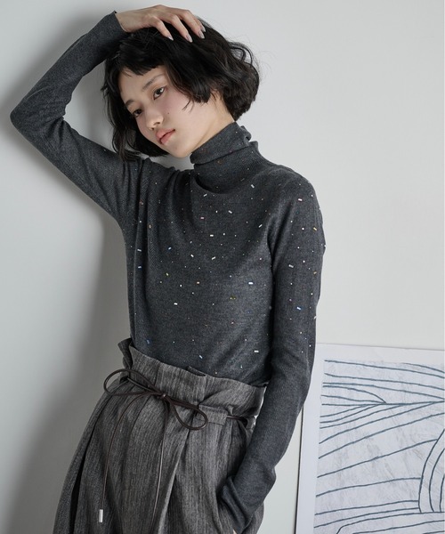 オープンネックリブトップス グレー　bubbles BUBBLES オープンネックフリルセットアップ グレー - メルカリ