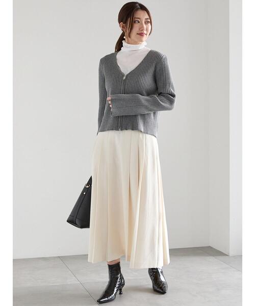 新品タグ付き　TO BE CHIC プリーツフレアスカート 大きいサイズ46 CHIC STYLE スカート 「大きいサイズ」10枚接ぎロングフレア