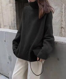 ゆったりタートルネックニット レディース