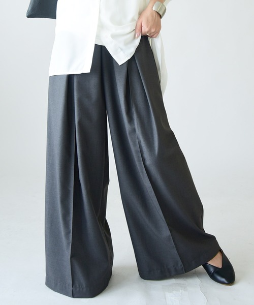 and it_（アンドイット）の「タックワイドパンツ（その他パンツ・レディース・グレー/ブラック・L/M/LL）」の9枚目の写真