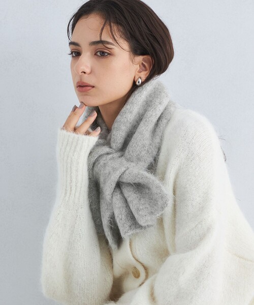 green label relaxing（グリーンレーベルリラクシング）の「アルパカ シャギー マフラー（マフラー・レディース・ライトブルー/オフホワイト/ライトグレー・FREE）」の5枚目の写真
