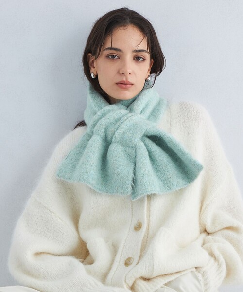 green label relaxing（グリーンレーベルリラクシング）の「アルパカ シャギー マフラー（マフラー・レディース・ライトブルー/オフホワイト/ライトグレー・FREE）」の6枚目の写真