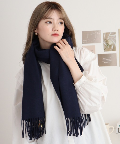 FUNALIVE（ファンアライブ）の「無地 厚手 ウールストール（ストール/ショール・メンズ・ブラック/キャメル/ブラウン/グリーン/レッド/ネイビー/チャコール/パープル/ベージュ/グレー・FREE）」の8枚目の写真