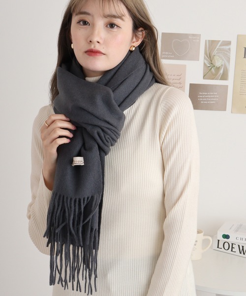 FUNALIVE（ファンアライブ）の「無地 厚手 ウールストール（ストール/ショール・メンズ・ブラック/キャメル/ブラウン/グリーン/レッド/ネイビー/チャコール/パープル/ベージュ/グレー・FREE）」の12枚目の写真