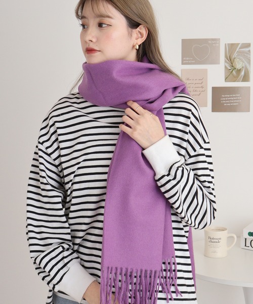 FUNALIVE（ファンアライブ）の「無地 厚手 ウールストール（ストール/ショール・メンズ・ブラック/キャメル/ブラウン/グリーン/レッド/ネイビー/チャコール/パープル/ベージュ/グレー・FREE）」の18枚目の写真