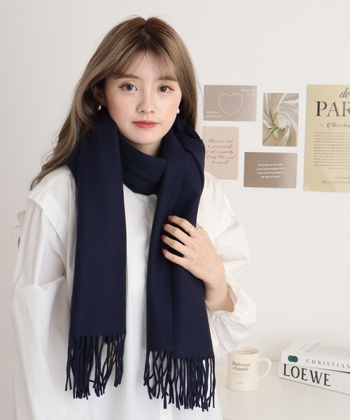 FUNALIVE（ファンアライブ）の「無地 厚手 ウールストール（ストール/ショール・メンズ・ブラック/キャメル/ブラウン/グリーン/レッド/ネイビー/チャコール/パープル/ベージュ/グレー・FREE）」の17枚目の写真