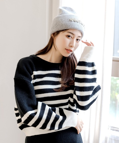 無地＆ボーダーニットセットアップ（ワンピース）｜JULIA BOUTIQUE