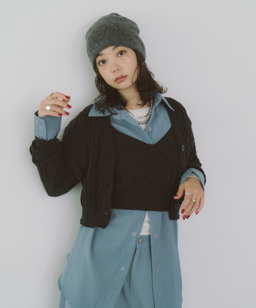 sullen JAREY ニットポロカーディガン　black&blue sullen JAREY ニットポロカーディガン black&blue - メルカリ