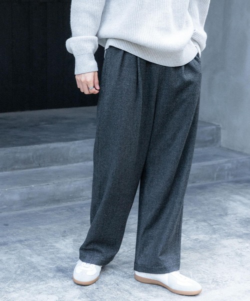 ☆今季 新品・タグ付き　FORK&SPOON　ブラッシュドパンツ　BLACK FORK&SPOON ブラッシュドパンツ（その他パンツ）｜FORK&SPOON
