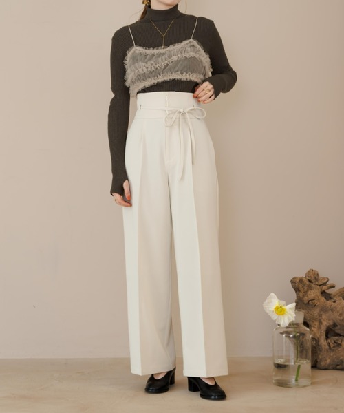 ハイウエストリボンパンツ（その他パンツ）｜hinari（ヒナリ）の