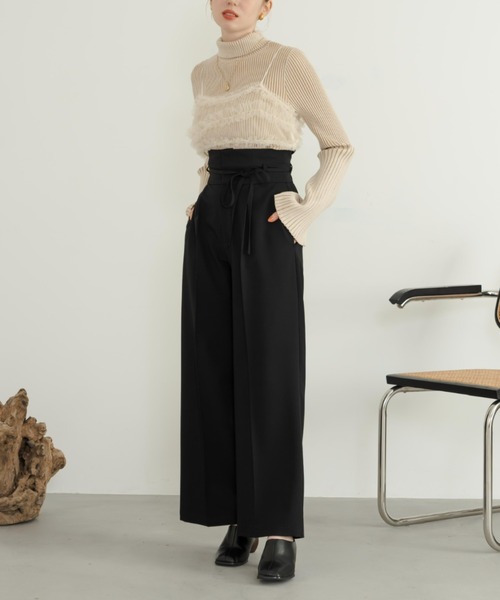 ハイウエストリボンパンツ（その他パンツ）｜hinari（ヒナリ）の