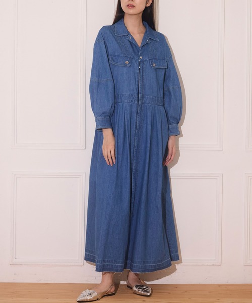 AVIE ワンピース セール】7.5oz デニムマキシワンピース（ワンピース）｜AVIE