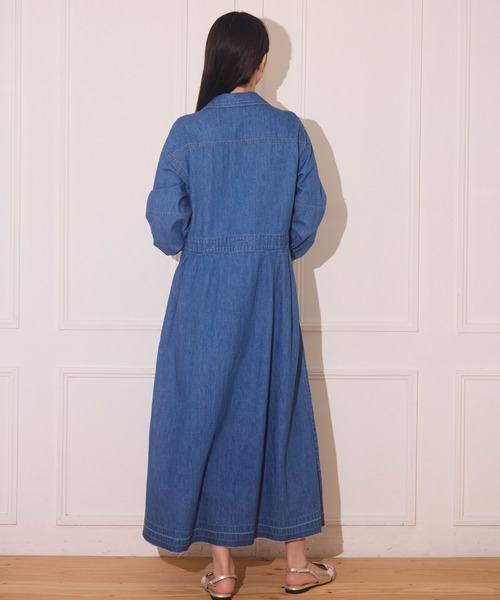 ☘️25新作 ♡ Aje アジュ 薄青デニムロングワンピース 新品♡　006 セール】7.5oz デニムマキシワンピース（ワンピース）｜AVIE