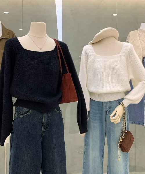 Coo+i(クーイ)の「ショート丈ニット(ニット/セーター・レディース・グレー/ブラック/ホワイト/ブラウン/モカ・FREE)」の16枚目の写真