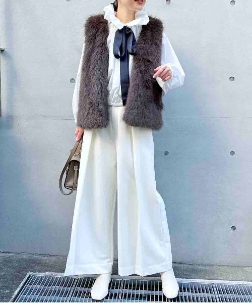 PICCIN（ピッチン）の「フェイクファーベスト（ベスト・レディース・アイボリー/グレー/ブラウン・M）」の17枚目の写真