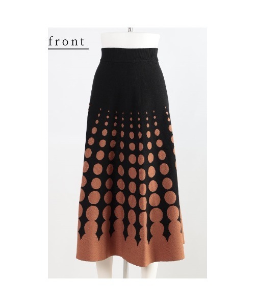 Sawa a la mode（サワアラモード）の「ドット柄グラデーションニットフレアスカート（スカート・レディース・ブラウン/ベージュ・FREE）」の15枚目の写真