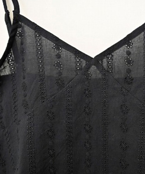 STYLEBLOCK（スタイルブロック）の「綿レースギャザーキャミチュニック（シャツ/ブラウス・レディース・アイボリー/ブラック/ホワイト・M）」の8枚目の写真